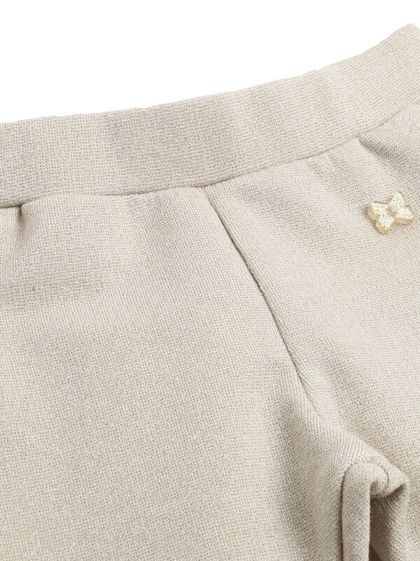Girls Light Natural Long Knitted Trouser image number 2